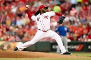 Johhny Cueto has good pitching mechanics but don't do what he does. When Johnny pitches all of his momentum goes toward home plate. Learn how to throw faster using proper pitching mechanics when you throw the baseball.